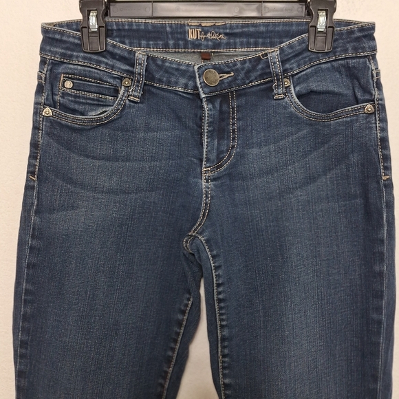 Kut from the Kloth Diana Dark Wash Grunge Skinny Denim Jeans Size 6 - Picture 3 of 12